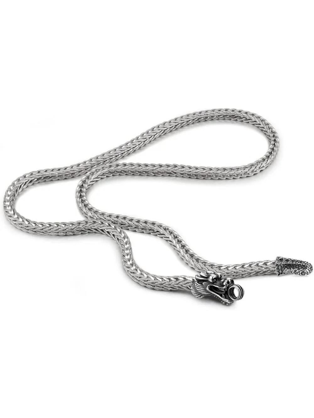 Men's Silver 925 Sterling Silver Dragon Necklace 5mm Franco Curb Link Chain